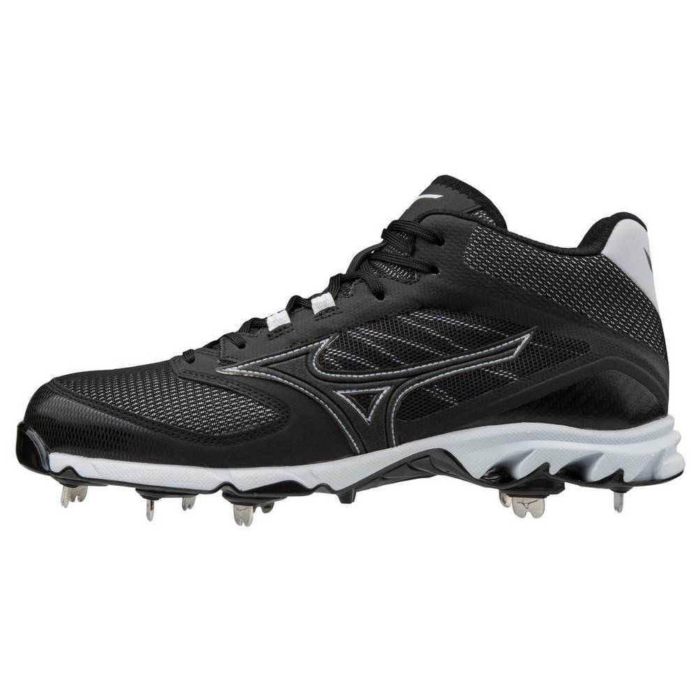 Zapatillas Beisbol Mizuno 9-Spike Dominant 2 Metal Mid Hombre Negras/Blancas Ofertas QTFG-90173